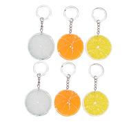 Veemoon 6 Piezas Llavero De Fruta De Simulación Llavero Forma De Rodaja De Limón para Adultos Prácticos para Uso Diario Casa Oficina