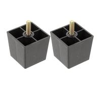 Veemoon 6 Piezas Patas de Sofá Metálicas M8 8 CM Trapezoidales con Tornillos para Muebles Base Escritorio Gabinete Cama Patas Niveladoras con Cubierta Plástica Antidesgaste Herrajes