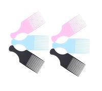 Veemoon 6 piezas Peine de Púas Anchas para Desenredar Cabello y Grueso Peines de Peluquería Profesionales para Estilismo Salón Colores Negro Rosa y Azul para Mujeres y Hombres