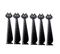 Veemoon 6 Piezas Regla de Madera Rígida con Diseño de Gato de Unidades Herramienta de Medición Ligera para Dibujo y Escuela para Estudiantes