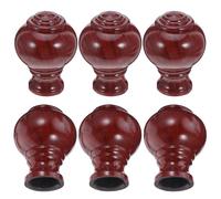 Veemoon 6 Piezas Remates Decorativos de Madera Veta, Tapas para Extremos de Barra de Cortina Romana Color Madera de Cedro, Accesorios para Decoración de Cortinas en Sala y Dormitorio