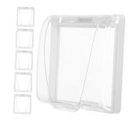 Veemoon 6 Piezas Unidades Protector Enchufe Transparente con Adhesivo para de Pared Tipo Funda Segura para Baños y Cocinas Resistente Salpicaduras y Polvo