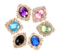 Veemoon 6piezas Accesorios De Hebilla De Zapatos Forma De Joya Para Adornos De Cordones Gemas De Imitación Hebillas De Zapatos Para Decoración Casual