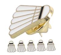 Veemoon 6piezas Broche de Bádminton Deportivo Pin de Solapa de Aleación de Zinc Insignia de Bádminton de Dibujos Animados para Mochilas Sombreros Abrigos y Decoración de Accesorios