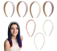 Veemoon 7 Piezas Diadema De Perlas Para Niñas Diademas De Tela Para Mujeres Accesorios Cabello Lindos Bandas Cabello Para Niñas Para Mujeres Para Fiesta o Diario