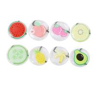 Veemoon 8 Almohadillas Frías Redondas Ojos Patrón Adorable de Frutas, Gel de Pvc para Terapia Fría y Ayuda para Dormir, Ideales para Hotel y Reuniones
