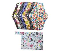 Veemoon 8 Piezas Compresas Menstruales Reutilizables de Tela y Ultra Suave con Bolsa de Almacenamiento Toallas Sanitarias Ecológicas para Cuidado Femenino y Maternidad