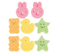 Veemoon 8 piezas Esponja de Baño para Bebés de Exfoliante Suave y Diseño Divertido para Baños de Recién Nacidos y Incluye Amarillo Rosa y de Mar Verde