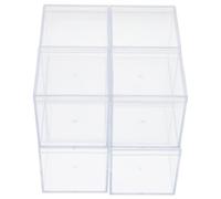 Veemoon 8piezas Caja Organizadora Transparente De Plástico Con Tapa Contenedores Cuadrados Compactos Para Almacenar Joyas Cosméticos y Pequeños Objetos Diseño Apilable y Compacto Para Orde