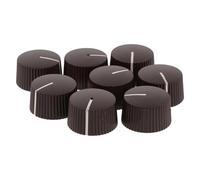Veemoon 8piezas Perilla Redonda de Plástico para Pedal de Efecto Amplificador y Altavoz de Volumen y Tono de Color Café