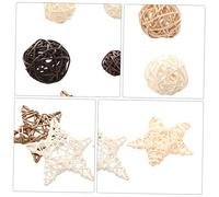 Veemoon 9 Bolas de Ratán Decorativas Estilo Nórdico Set de 3 Colores Accesorios para Fotografía y Decoración del Hogar Juguetes de Ratán Reutilizables para Mesa y Exhibiciones