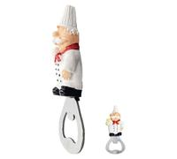 Veemoon Abridor de Botellas de Cerveza Imán para Nevera Diseño Chef de Resina y Acero Inoxidable Pequeño Abridor para Refrescos y Uso en Cocina Accesorio Práctico y Decorativo