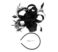 Veemoon Accesorios Cabello Plumas Retro Tocado de Fiesta de Té para Mujer Diadema de Malla de Hilo de Vestir Tocado de Vestir para Boda de Iglesia Accesorios para Fiestas de Té