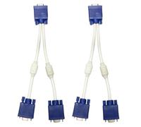 Veemoon Adaptador Vga Macho a Hembra Doble 2piezas Cable Divisor de Vídeo Estable y Resistente en Abs y Cobre para Duplicación de Pantalla Portátil