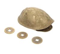 Veemoon Adorno Artesanía Fina de Caparazón de Tortuga de Cobre Dorado Monedas de Riqueza y Color Que No se Desvanece para Decorar el Hogar