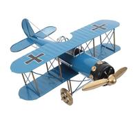 Veemoon Adorno de Avión de Hierro Vintage Modelo de Avión de Combate Azul Decoración Retro para Escritorio Pieza Única de Metal para Hogar y Oficina