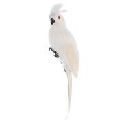 Veemoon Adorno de Loro Artificial de Espuma Plumas, Blanco, Realista