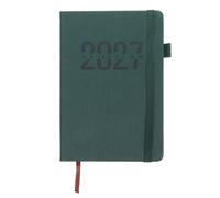 Veemoon Agenda diaria en inglés - Agenda planificadora A5 2027 - Bloc de notas para citas - Organizador de mensual para el trabajo, los estudios y la gestión (verde oscuro)