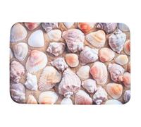 Veemoon Alfombrilla Antideslizante para Baño Patrón de Conchas, Felpa Agradable de 40x60 Cm, Resistente y Transpirable, Adecuado para Dormitorio y Baño