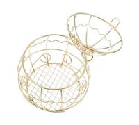 Veemoon Alimentador Pájaros Metálico Resistente al Viento para Exterior Comedero Colgante Jardín con Contenedor Duradero para Aves Jaula Soporte Seguro para Balcón y Patio Unidad Dorada