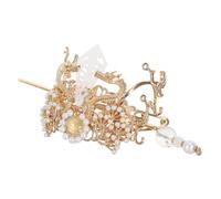 Veemoon Ancient Chinese Hanfu Hair Stick Crown With Alloy Crane Motifs Vintage Traditional Hairpin For Women Elegant Bun Updo Authentic Song Dynasty Style Headpiece