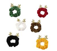 Veemoon Anillas Elásticas Cabello de Tela de Alce 6 Piezas Multicolor Cuerdas Navideñas para Pelo Femenino Accesorios para Uso Diario y Fiestas de Invierno