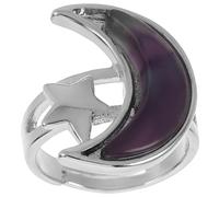 Veemoon Anillo Ajustable De Cristal Para Parejas Diseño De Luna y Estrella Anillo De Moda Unisex Joyería Personalizada Para Hombres y Mujeres Símbolo De y Conexión