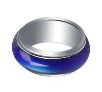 Veemoon Anillo de Humor para Hombre 8mm de Acero Inoxidable Que Cambia de Color Según Temperatura Corporal y Estado de Ánimo, Accesorio Moderno para Uso Diario y Obsequio Original