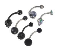 Veemoon Anillos De Ombligo De Acero Inoxidable 6unids a Prueba De Joyas Piercing