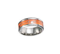 Veemoon Anillos de Pareja Luminosos Unisex Acero Inoxidable Electrocardiografía Diseño Elegante para Hombres y Mujeres 8 para Ceremonias y