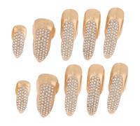 Veemoon Anillos De Uñas Garra De Dedo 10 Piezas Tamaño Pequeño, Mediano y Grande Aleación De Zinc, Color Rosa Dorado Para Cosplay, Halloween y Danza Del Vientre