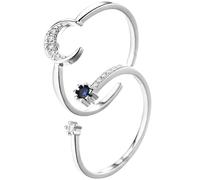 Veemoon Anillos y Ideales de Creativo Obsequios para Ocasiones Clásico Diseño para Ajustables 2 Piezas Cobre Añadir Estilo Único Mujer