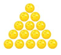 Veemoon Balones de Práctica de Golf Huecas 24 Unidades Color Amarillo, Plástico Resistente, Diseño Perforado para Entrenamiento Interior, Equipo de Práctica para Mejorar Swing y Control