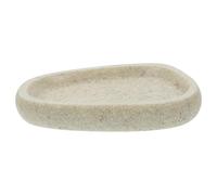 Veemoon Bandeja de Jabón para Baño en Piedra Tipo Guijarro Color Beige Arena Jabonera Simple sin Drenaje Contenedor de Jabón en Barra Accesorio Doméstico Seco y Limpio