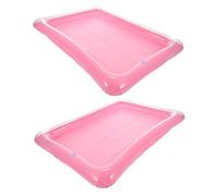 Veemoon Bandeja Inflable para Piscina y Picnic, Soporte Flotante de PVC Rosa, 2 Piezas, para Hielo, Bebidas y Ensaladas, Barra Refrigerante Versátil para Fiestas de Verano