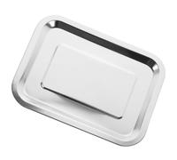 Veemoon Bandeja para Horno de Acero Inoxidable 304 Rectangular 27X20X2 CM Multiusos para Barbacoa y Tostador Resistente y Reutilizable para Almacenar Alimentos y Hornear