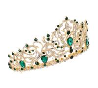 Veemoon Baroque Queen Crown Rhinestone Bridal Tiara Headband Vintage Princess Bride Crown For Wedding Party And Cosplay Comfortable Crystal Hair Accessory
