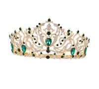 Veemoon Barroco Reina Corona de Novia con Rhinestone Cristal Diadema Metálica para Bodas Fiestas Halloween y Evento de Gala