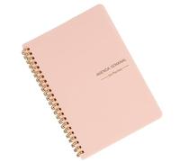 Veemoon Bloc de Notas de Bobina A5 Rosa para Estudiantes, Cuaderno de Planificación Práctica Material Pp, Fácil de Llevar y Resistente a Deformaciones para Uso Escolar y DIY
