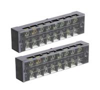 Veemoon Bloque de Terminales de Tornillo Doble 600v 25a, Base Aislante Cubierta Transparente, 2 Piezas, Regleta de Conexión Eléctrica para Cableado Industrial y Dispositivos Electrónicos