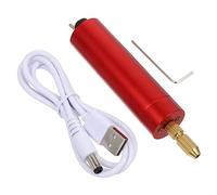 Veemoon Bolígrafo Eléctrico Grabador Mini USB Rojo para Metal y Vidrio Herramienta Portátil de Grabado y Pulido DIY con Cable USB Práctico para Tallado y Lijado de Joyería y Madera