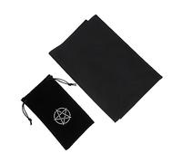 Veemoon Bolsa De Almacenamiento Para Cartas De Tarot Con Cordón y Mantel Pentáculo Negras Para Principiantes Adivinación
