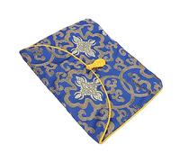 Veemoon Bolsa De Brocado Azul Vintage 23x17 Cm Para Almacenamiento De Libros y Escrituras Budistas, Organizador Compacto Para Viajes y Uso Diario, Estilo Étnico Zen Para Amantes Del Budismo