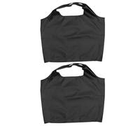 Veemoon Bolsa de Compras Tipo Tote de 2 Piezas Bolsa de Almacenamiento Grande de Tela Oxford Negra Portátil y Plegable para Uso Diario y Transporte Cómodo