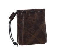 Veemoon Bolsa de Cuero Cordón Pequeña para Monedas y Joyas, Minibolsa de Viaje de Piel Auténtica, Versátil y Portátil, Color Café, Adecuada para Almacenamiento y Organización Personal