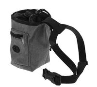 Veemoon Bolsa de Magnesia Antideslizante para Escalada y Gimnasia, Riñonera Ligera de Tela Oxford Gris para Senderismo y Entrenamiento al Aire Libre, Bolsa de Tiza Portátil con Soporte