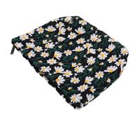 Veemoon Bolsa de Maquillaje de con Bordado Floral de Margaritas Neceser Compacto para Viaje y Diario Organizador Portátil para Mujer y Niña