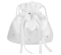 Veemoon Bolsa de novia de satén blanco, bolso de novia, bolso de novia, bolso de novia, bolso de mano de flores, bolso de mano para boda, banquete, danza, damas de honor, accesorios, 8,45 x 7,66 x