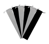 Veemoon Bolsa para Flauta Dulce Soprano 6 Unidades de Terciopelo Cordón Ajustable 6 Cm X 37 Cm para Transporte y Almacenamiento de Instrumentos de Viento Ligera y Portátil Negra y Gris