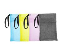 Veemoon Bolsas de Jabón de Nailon 4 Piezas Tamaño Medio para Uso Corporal, Multiusos para Baño y Almacenamiento de Pastillas de Jabón, Colores Gris Rosa Amarillo Azul Claro